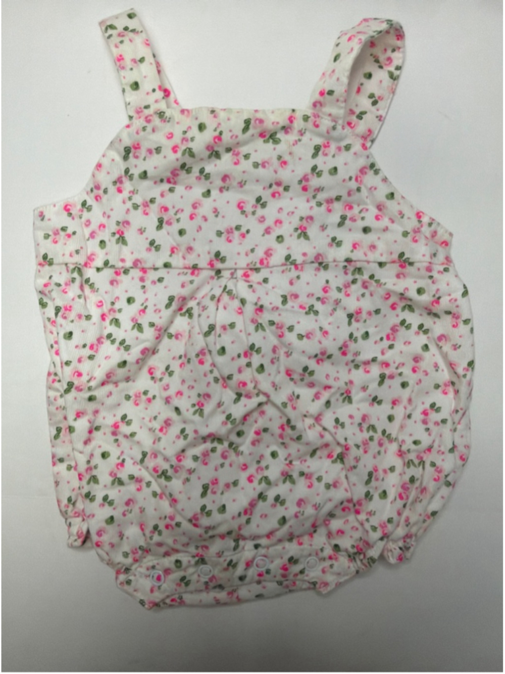 Baby Girl Janie and Jack White Pink Floral Bubble Romper Newborn 0-3 Months